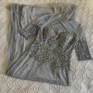 Adrianna Papell Sequin Beaded
Illusion Dress